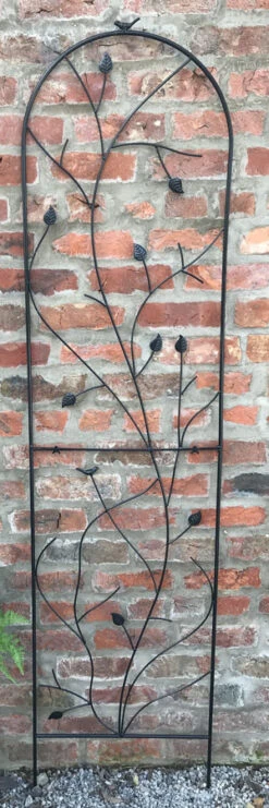 Extra Large 2m Bird And Leaf Design Metal Garden Trellis