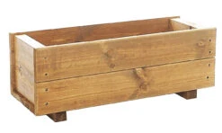 Set Of 2 X 60cm Wooden Rectangular Garden Planter Trough -Garden Planting Supplies Store 60cm planter 1