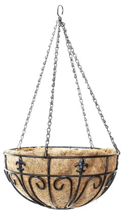 Ruddings Wood14" (35cm) Fleur De Lys Hanging Basket