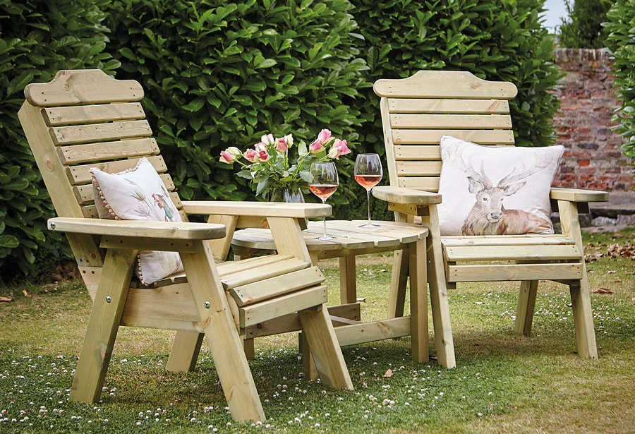 Masham Companion Garden Seats And Table Set 4 Masham Companion Garden Seats And Table Set - Image 2