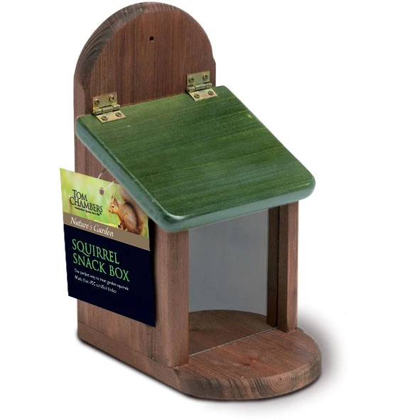 Wooden Squirrel Snack Box Feeder 3 Wooden Squirrel Snack Box Feeder