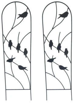 Set Of 2 X Bird Metal Garden Trellises -Garden Planting Supplies Store bird trellis