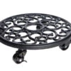 Black Cast Iron Plant Container Trolley Stand Caddy -Garden Planting Supplies Store black caddy 1