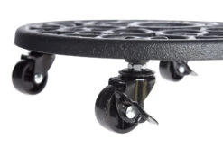 Black Cast Iron Plant Container Trolley Stand Caddy -Garden Planting Supplies Store black caddy 2