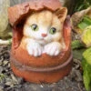 Cat Flower Pot Garden Ornament -Garden Planting Supplies Store catkitten