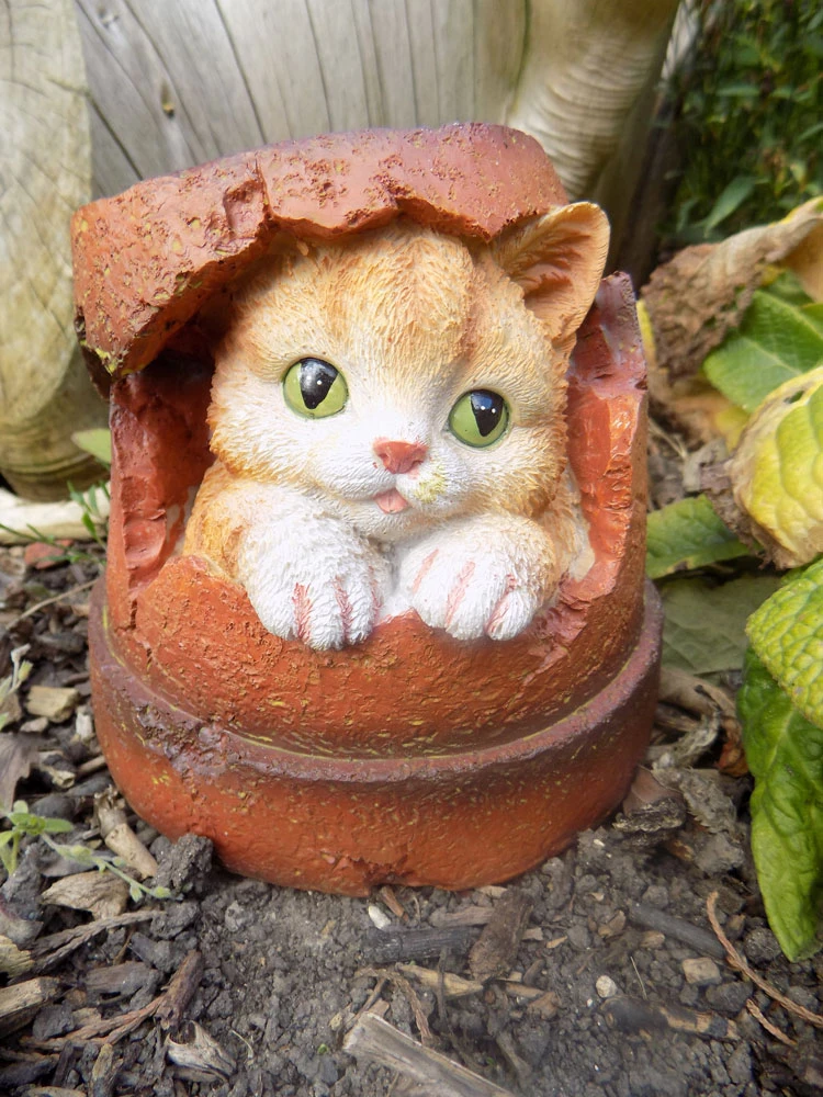 Cat Flower Pot Garden Ornament 3 Cat Flower Pot Garden Ornament