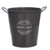 Charcoal Grey Metal Bucket Flower Planter Vase