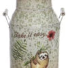 Metal Tin Sloth Milk Churn Flower Planter 2 Metal Tin Sloth Milk Churn Flower Planter -Garden Planting Supplies Store churn planter
