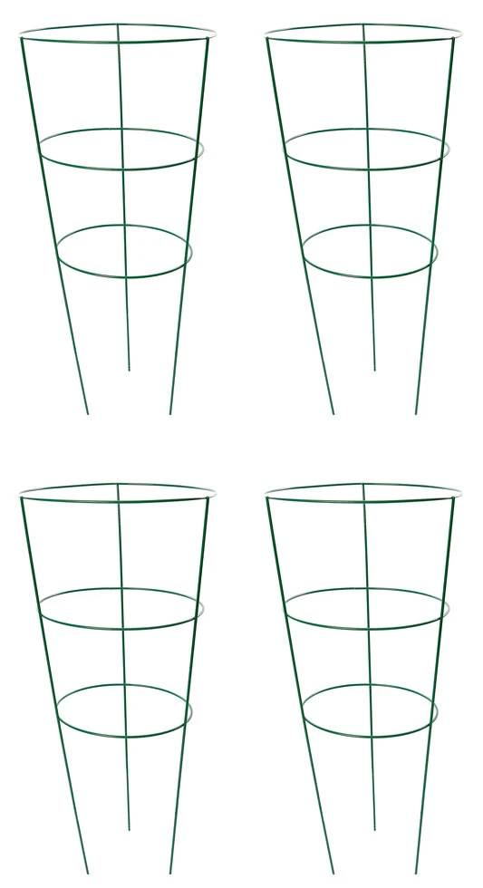 Pack Of 4 X 60cm H X 26cm Dia Garden Conical Green Plant Grow Throug Supports 4 Pack Of 4 X 60cm H X 26cm Dia Garden Conical Green Plant Grow Throug Supports - Image 2