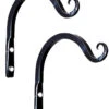 Set Of 2 X 20cmRound Metal Garden Wall Brackets -Garden Planting Supplies Store curved hook 4