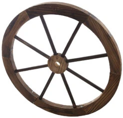 Decorative Burntwood Garden Wooden Wagon Wheel -Garden Planting Supplies Store decorative wheel 1