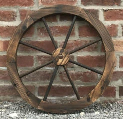 Decorative Burntwood Garden Wooden Wagon Wheel