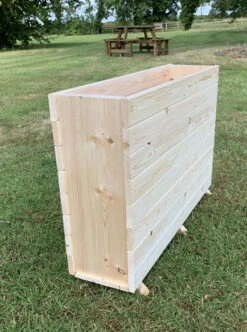 Wooden Flower Garden Planter Box Extra Tall Natural
