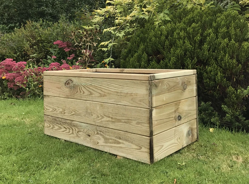 Wooden Garden Outdoor Planter Plant Trough Extra Large 3 Wooden Garden Outdoor Planter Plant Trough Extra Large
