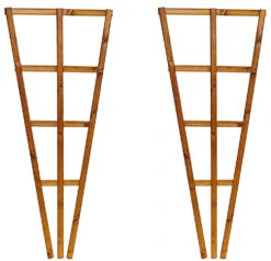 Set Of 2 X Heavy Duty Fan WoodWall Trellis Panel