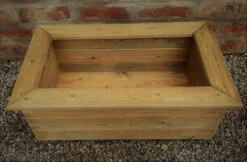 Outdoor Trough Planter Bulb Container Wood Box -Garden Planting Supplies Store front door planters 1