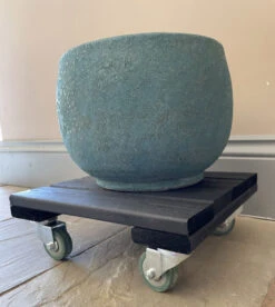 Potted Plant Stand Mover Wheels Caddy Trolley 300mm Black -Garden Planting Supplies Store garden pot trolley 1