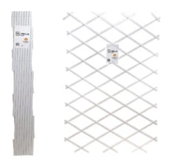 Large Expanding Plastic White Garden Trellis