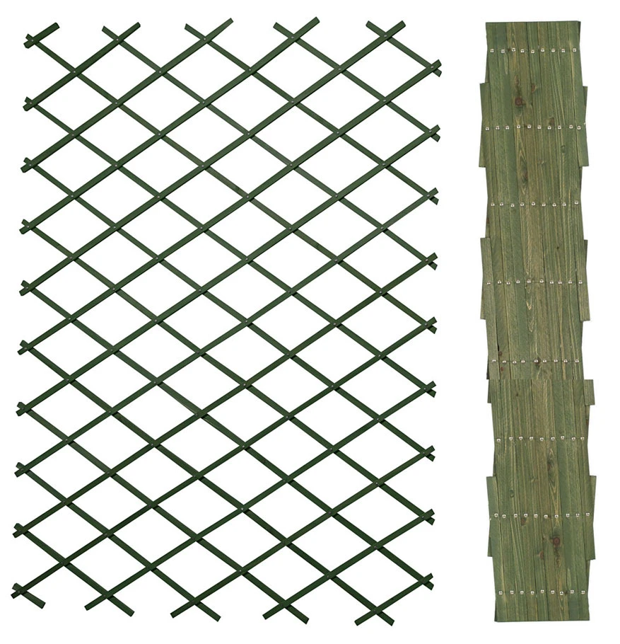 Riveted Diamond Expanding Green Wood Wall Trellis 180cm X 30cm 5 Riveted Diamond Expanding Green Wood Wall Trellis 180cm X 30cm - Image 3