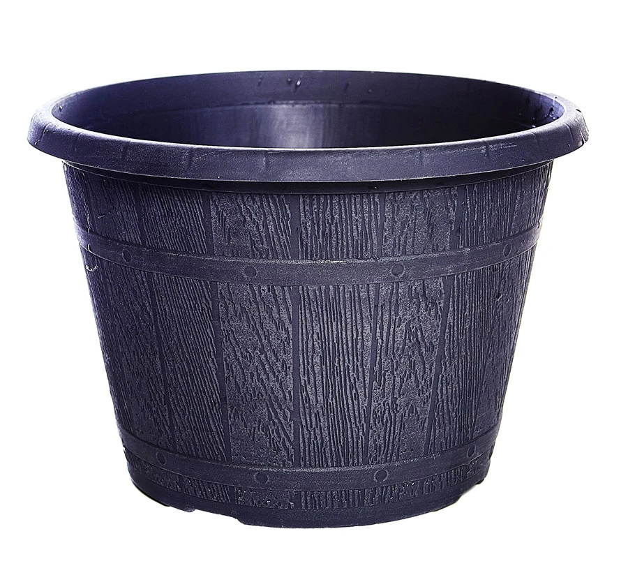 30cm Plastic Garden Pot Planter Grey Design 4 30cm Plastic Garden Pot Planter Grey Design - Image 2