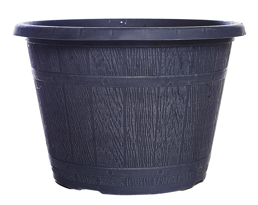 30cm Plastic Garden Pot Planter Grey Design 3 30cm Plastic Garden Pot Planter Grey Design