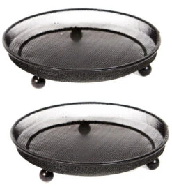 Set Of 2 X Wild Bird Raised Metal Mesh Tray Ground Feeders
