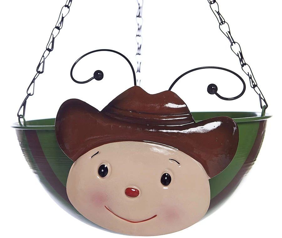 Novelty Cowboy Metal Hanging Basket