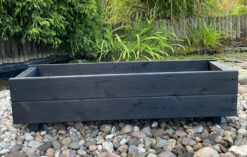 Wooden Planter Garden Outdoor Container Trough Charcoal Black 0.9m
