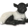 Large Black & White Laying Down Lamb - Garden Ornament -Garden Planting Supplies Store la