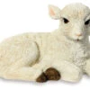 White Laying Down Small Lamb - Garden Ornament -Garden Planting Supplies Store lamb laying