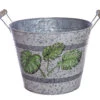 21cm Leaf FlowerMetal Bucket Planter Pot Vase