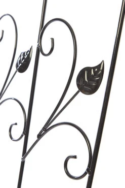 Scrolled Leaves Design Garden Black Trellis Panel -Garden Planting Supplies Store leaf garden trellis 1