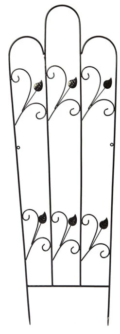 Scrolled Leaves Design Garden Black Trellis Panel -Garden Planting Supplies Store leaf garden trellis