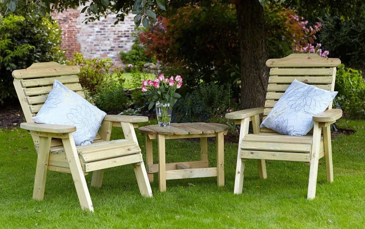 Masham Companion Garden Seats And Table Set 3 Masham Companion Garden Seats And Table Set