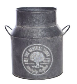 Metal Tin Milk Churn Flower Vase Vintage Style