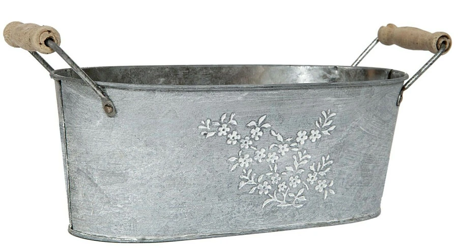 Metal Oval Flower Planter Trough Container Pail 3 Metal Oval Flower Planter Trough Container Pail