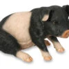 Black & Pink Piglet Figurine Ornament - Pig Animal Statue -Garden Planting Supplies Store pig statues