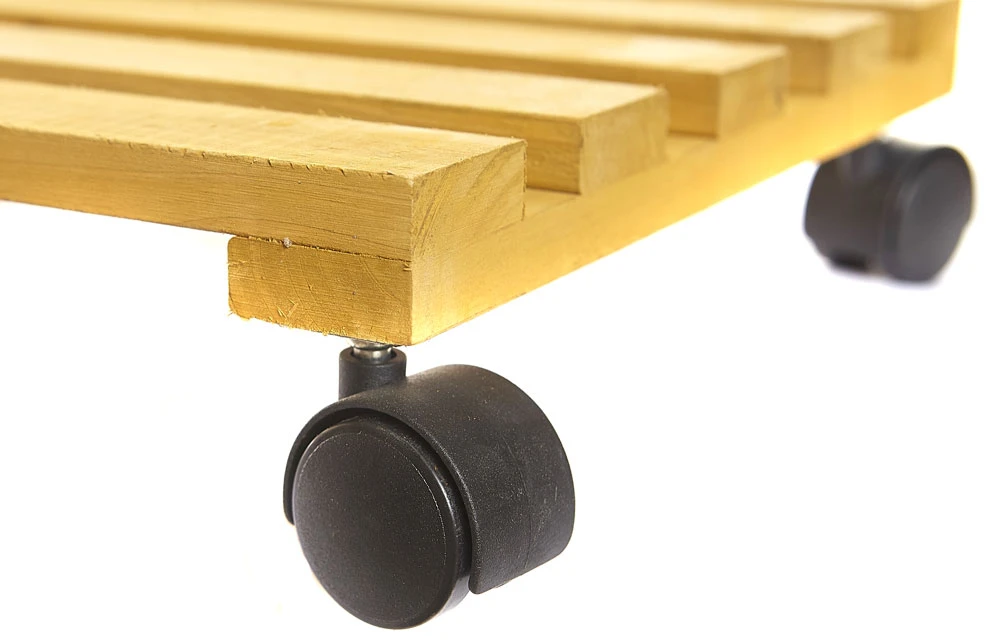 Wooden Plant Pot Wheel Caddy 4 Wooden Plant Pot Wheel Caddy - Image 2