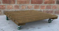 Large Plant Stand Mover Wheels Caddy Trolley 400mm Brown -Garden Planting Supplies Store plant pot mover 3