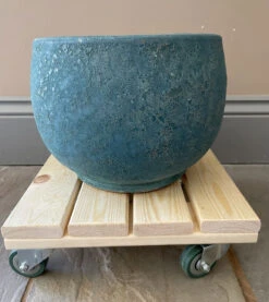 Potted Plant Stand Mover Wheels Caddy Trolley 300mm Natural