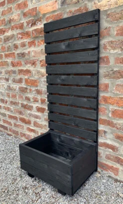 Garden Trellis Planter Wooden Black 1300mm High
