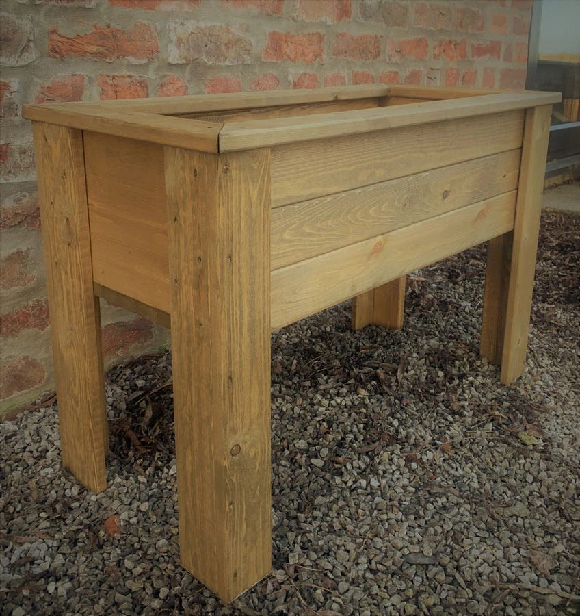 RaisedPlanter On Legs Trough Wood Ready Made Extra Large 4 RaisedPlanter On Legs Trough Wood Ready Made Extra Large - Image 2