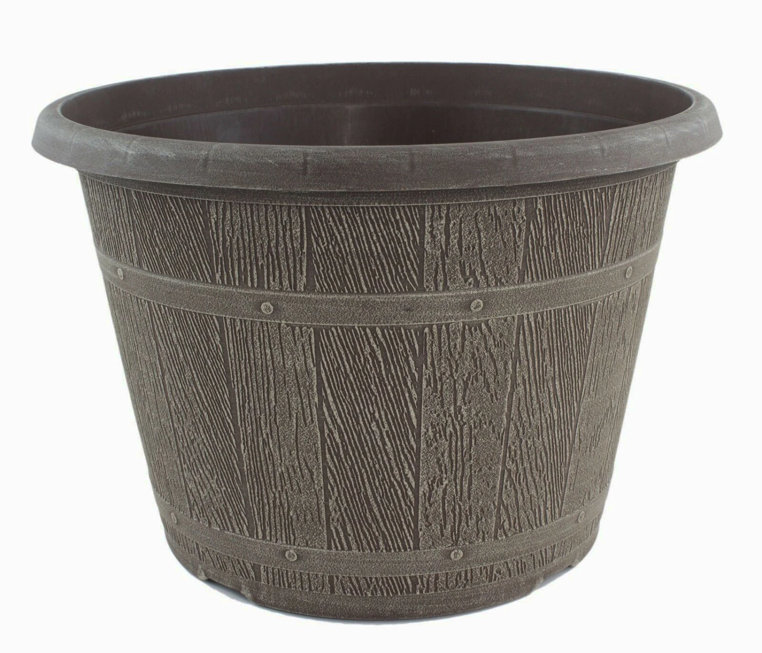 30cm Plastic Garden Pot Planter Driftwood Design 3 30cm Plastic Garden Pot Planter Driftwood Design