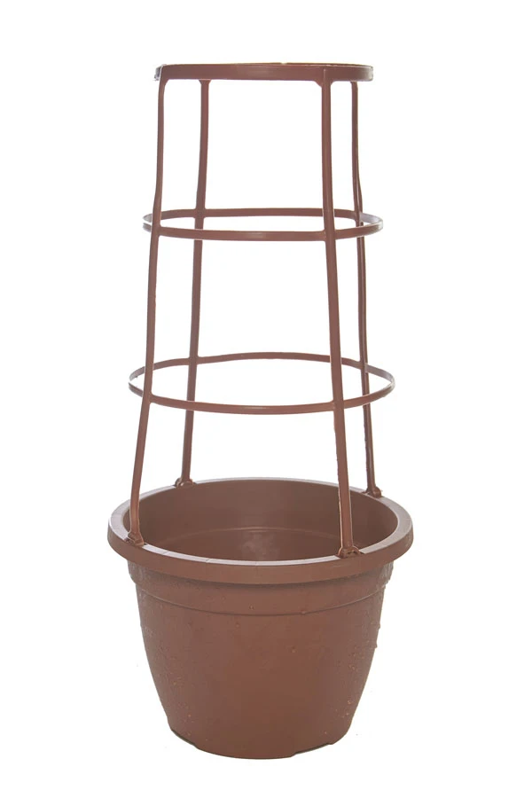 57cm Round Plastic Plant Pot With Obelisk Trellis 4 57cm Round Plastic Plant Pot With Obelisk Trellis - Image 2