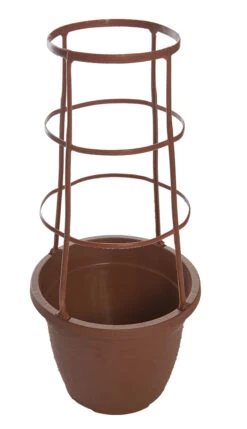 57cm Round Plastic Plant Pot With Obelisk Trellis