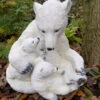 Polar Bear Mum With Baby - Garden Ornament -Garden Planting Supplies Store polarbaby