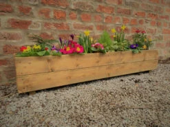 Large Garden Wooden Planter Long Decking Timber Trough 4ft