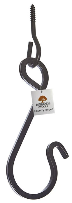 Black Metal Screw In S Hook Bracket