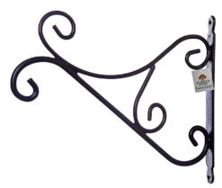 35cm Country Forged Scrolled Black Metal Hanging Basket Bracket -Garden Planting Supplies Store scrolled bracket