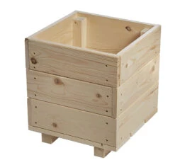 Square Wooden Planter Balcony Flower Pot Untreated -Garden Planting Supplies Store square wood planter 1